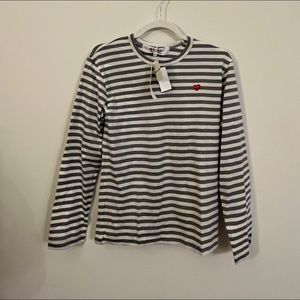 commes des garcon play stripe ls tee